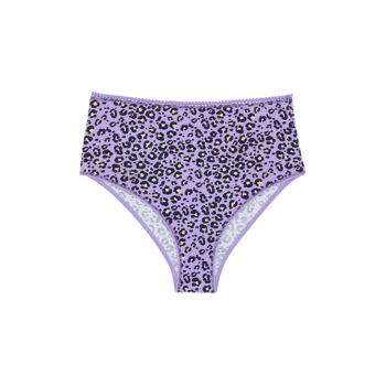 Culotte Taille Haute Coton BIO - Léopard Lilas 2