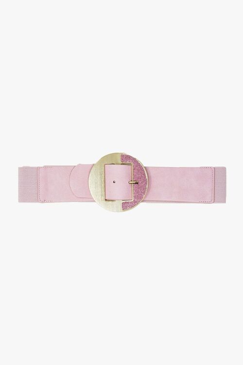 Pink Belt With Adjustable Gold Buckle