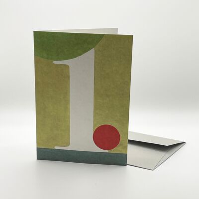 ONE, a number for every occasion. Folded card.
