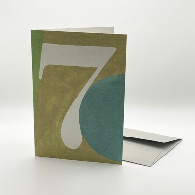 SEVEN. A number for every occasion. Folded card.