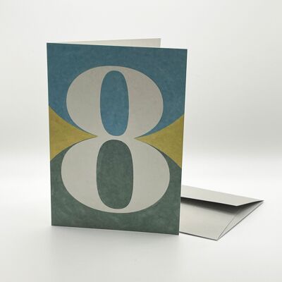 EIGHT. A number for every occasion. Folded card.