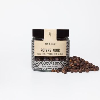 Poivre noir entier Bio - verrine 120 ml 1