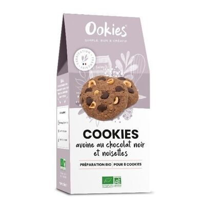 PRÉPARATION POUR GÂTEAU BIO- COOKIES AVOINE CHOCOLAT NOIR ET NOISETTES 320g - Carton de 6 sachets