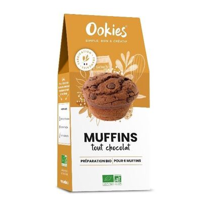 ORGANIC CAKE MIX - ALL CHOCOLATE MUFFINS 300g - Box of 6 bags