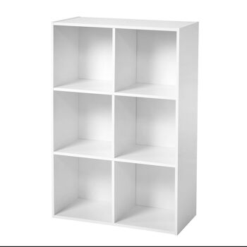 Meuble de rangement 6 cases - H91,5 x L61,5 cm - Blanc 10