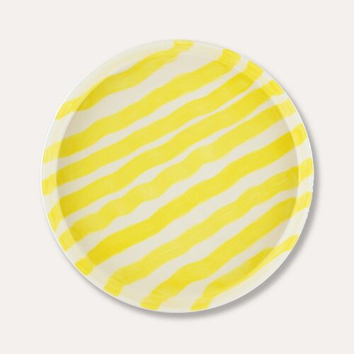 Teller Stripes – spiaggia yellow - Keramik Geschirr handbemalt
