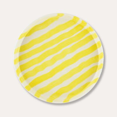 Piatto Stripes – giallo spiaggia - servizio da tavola in ceramica dipinto a mano
