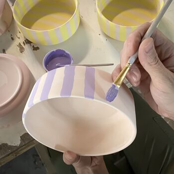 Assiette Stripes – jaune spiaggia - vaisselle en céramique peinte à la main 6