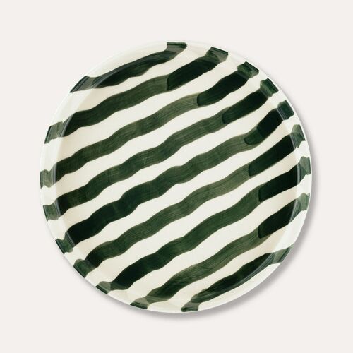 Teller Stripes – gentle green - Keramik Geschirr handbemalt