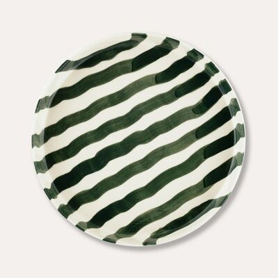 Plate Stripes – gentle green - ceramic tableware hand-painted