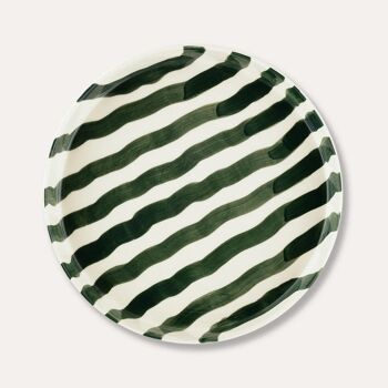 Assiette Stripes – vert tendre - vaisselle en céramique peinte à la main 1