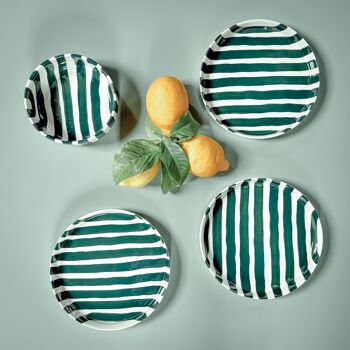 Assiette Stripes – vert tendre - vaisselle en céramique peinte à la main 3