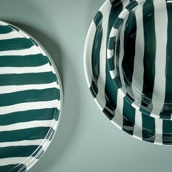 Assiette Stripes – vert tendre - vaisselle en céramique peinte à la main 4