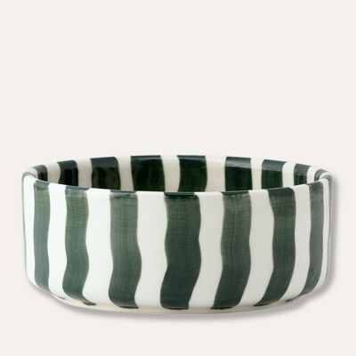 Schale / Bowl Stripes – gentle green - Keramik Geschirr handbemalt