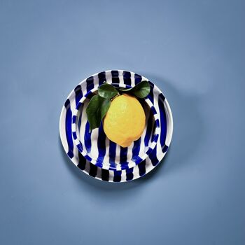 Bol / Bol Stripes - bleu jument - vaisselle en céramique peinte à la main 5