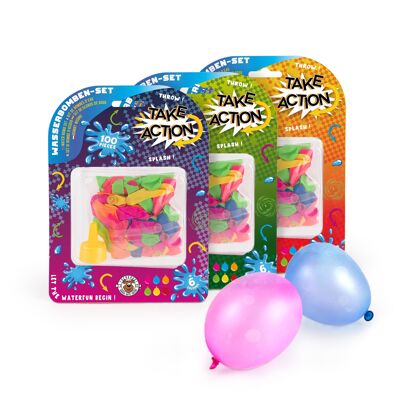 TA WATER BOMBS SET OF 100, 3-WAY ASSORTED