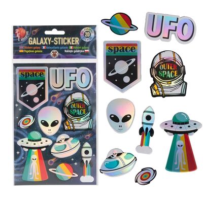 SPACE GALAXY STICKER HOLOGRAPHY SET OF 9