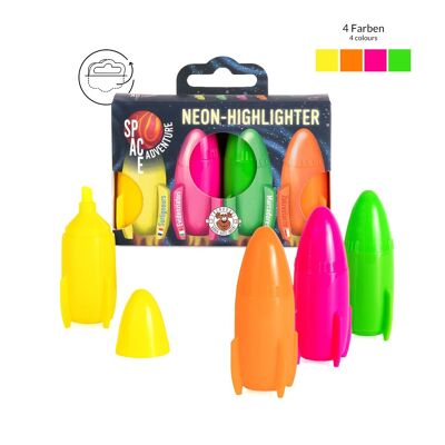 SPACE NEON HIGHLIGHTER SET OF 4