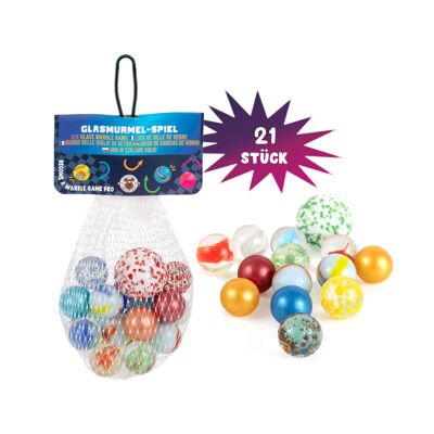 TA GLASS MARBLE GAME 21 PIECES