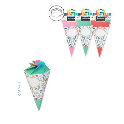 ABC SCHOOL CONES 14CM FOLDABLE, 4-FOLD.SORT.