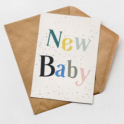 Nueva tarjeta moteada de bebé | Tarjetas de felicitación