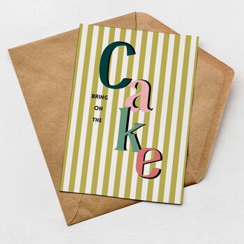 Carte d'anniversaire de style vintage « Apportez le gâteau » 1