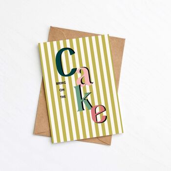 Carte d'anniversaire de style vintage « Apportez le gâteau » 2