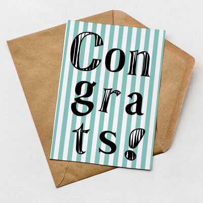 Striped Congrats Card | Congratulations Greeting Card