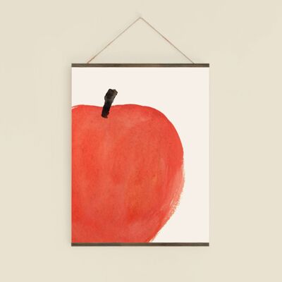 Fruit Apple Poster v2 - Watercolor painting illustration