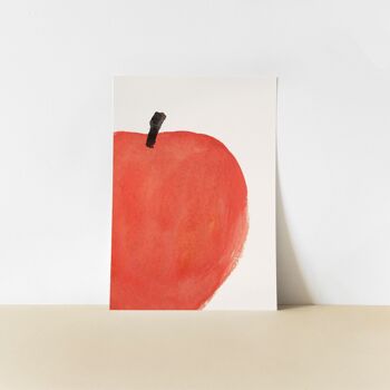 Affiche Fruit Pomme v2 -  Illustration peinture aquarelle 2