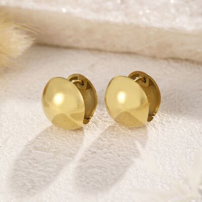 Gold chunky large ball hoop earrings