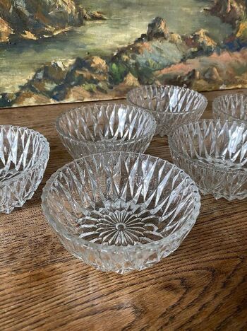 Coupelles en verre ciselé vintage 4