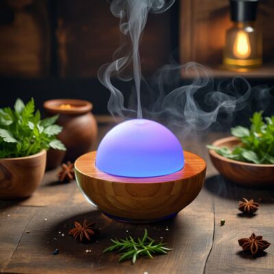 Diffusore Ultrasuoni - Belisia - Vetro e Bambù - Facile da Usare - Design e Purificato - Decorazione e Idea Regalo