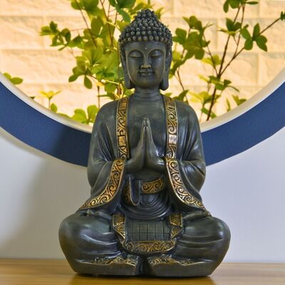 Grande Statue Bouddha Méditation – Décoration Zen et Feng Shui – Apporte une Ambiance Spirituelle et Relaxante à Votre Intérieur – Statuette Porte-Bonheur