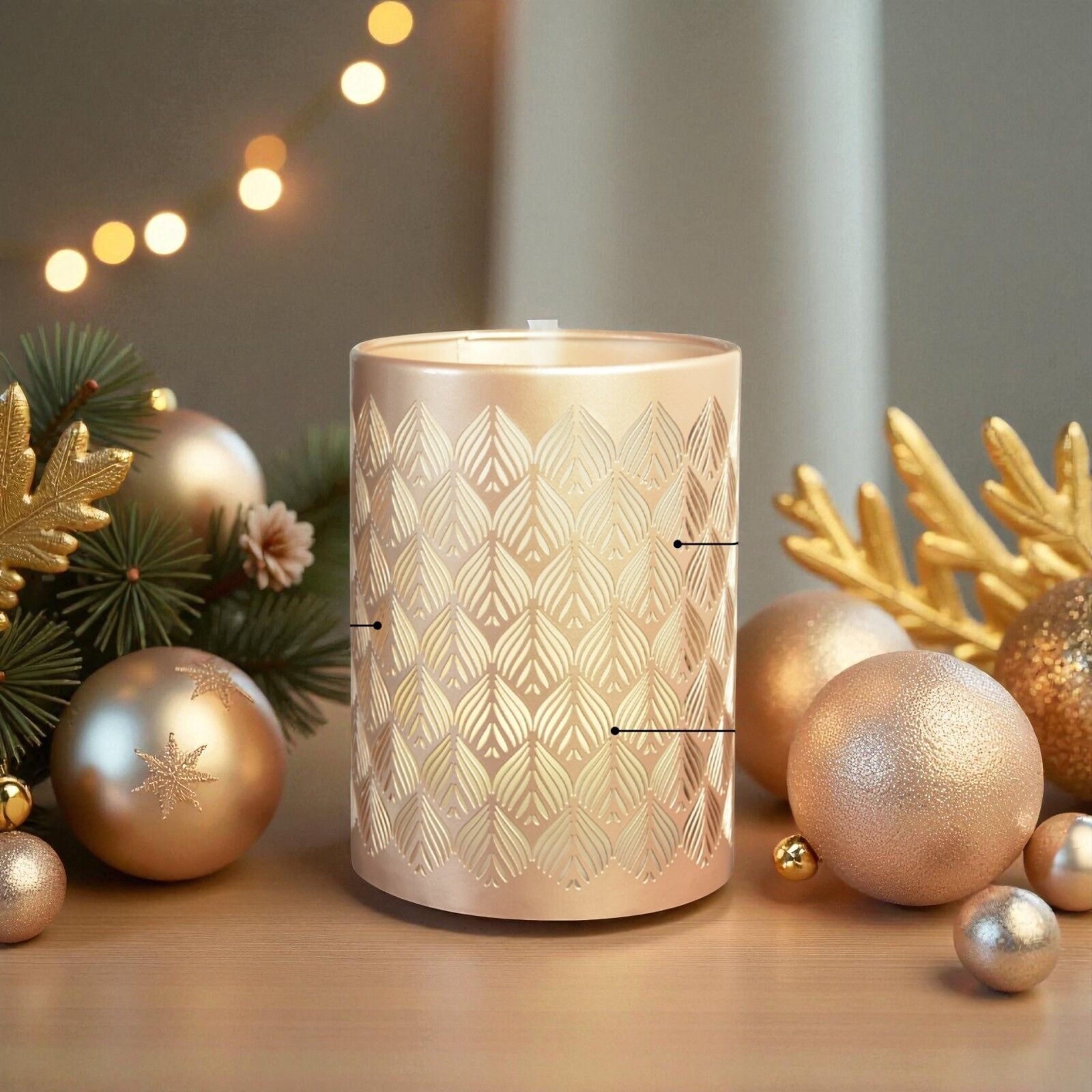 Vela Difusora de Aceites Esenciales Viena - Difusor Ultrasónico con Control Remoto - Estilo Vela y Portavelas en Metal y Vidrio - Luz Multicolor