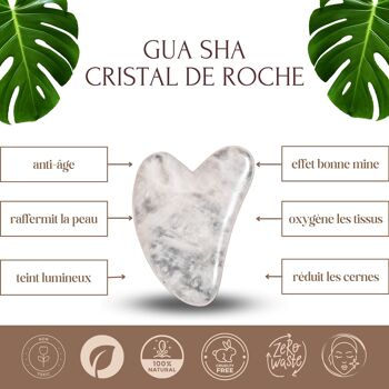 Lot Gua Sha Cristal de Roche, Champi Serpentine noir et Rouleau Massage Jade Blanc 16