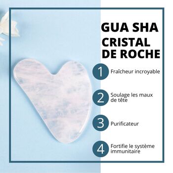 Lot Gua Sha Cristal de Roche, Champi Serpentine noir et Rouleau Massage Jade Blanc 17