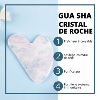 Lot Gua Sha Cristal de Roche, Champi Serpentine noir et Rouleau Massage Jade Blanc 26