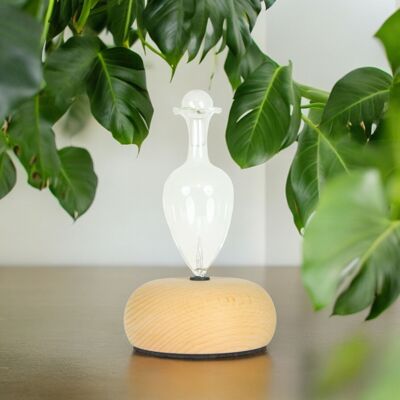 Diffuseur par Nébulisation Bao - Diffusion des Huiles Essentielles pour l'Aromathérapie – en Verre & Bois FSC – Puissance Ajustable