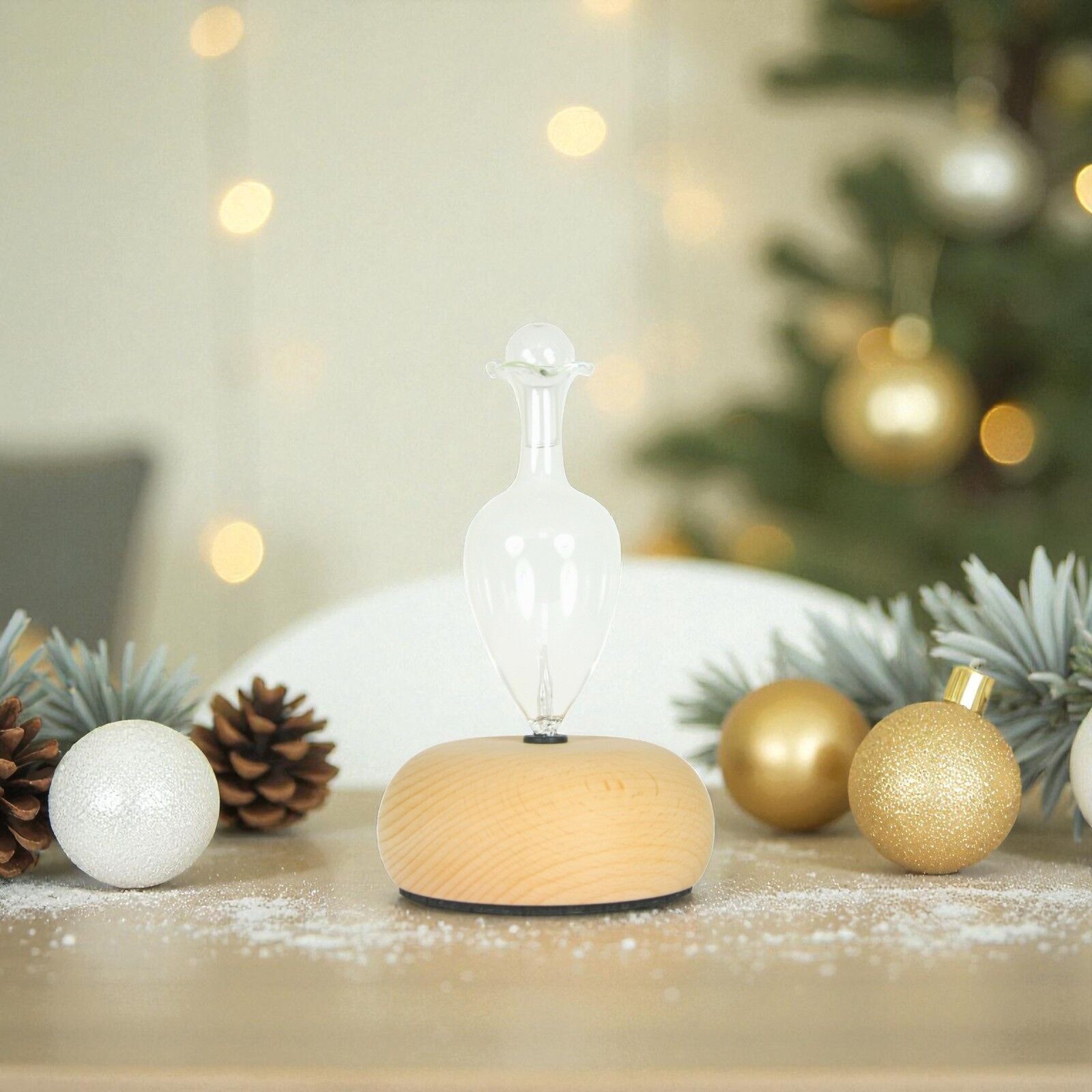 Difusor Nebulizador Bao - Difusión de Aceites Esenciales para Aromaterapia - Fabricado en Vidrio y Madera FSC - Potencia Regulable