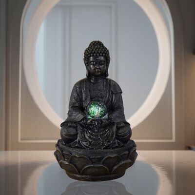 Fontana da Interno - Buddha Meditazione - Big Buddha Led Light - Idea Regalo Decorativa - Sobria e di Design