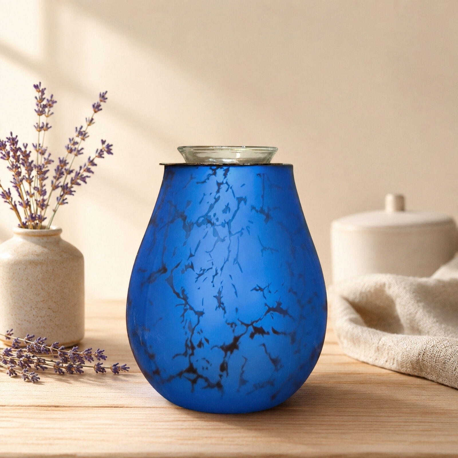 Calorya Electric Melt and Scented Wax Fragrance Burner No. 10 – Glass Burner with Ambient Lighting – Gift & Decor Idea