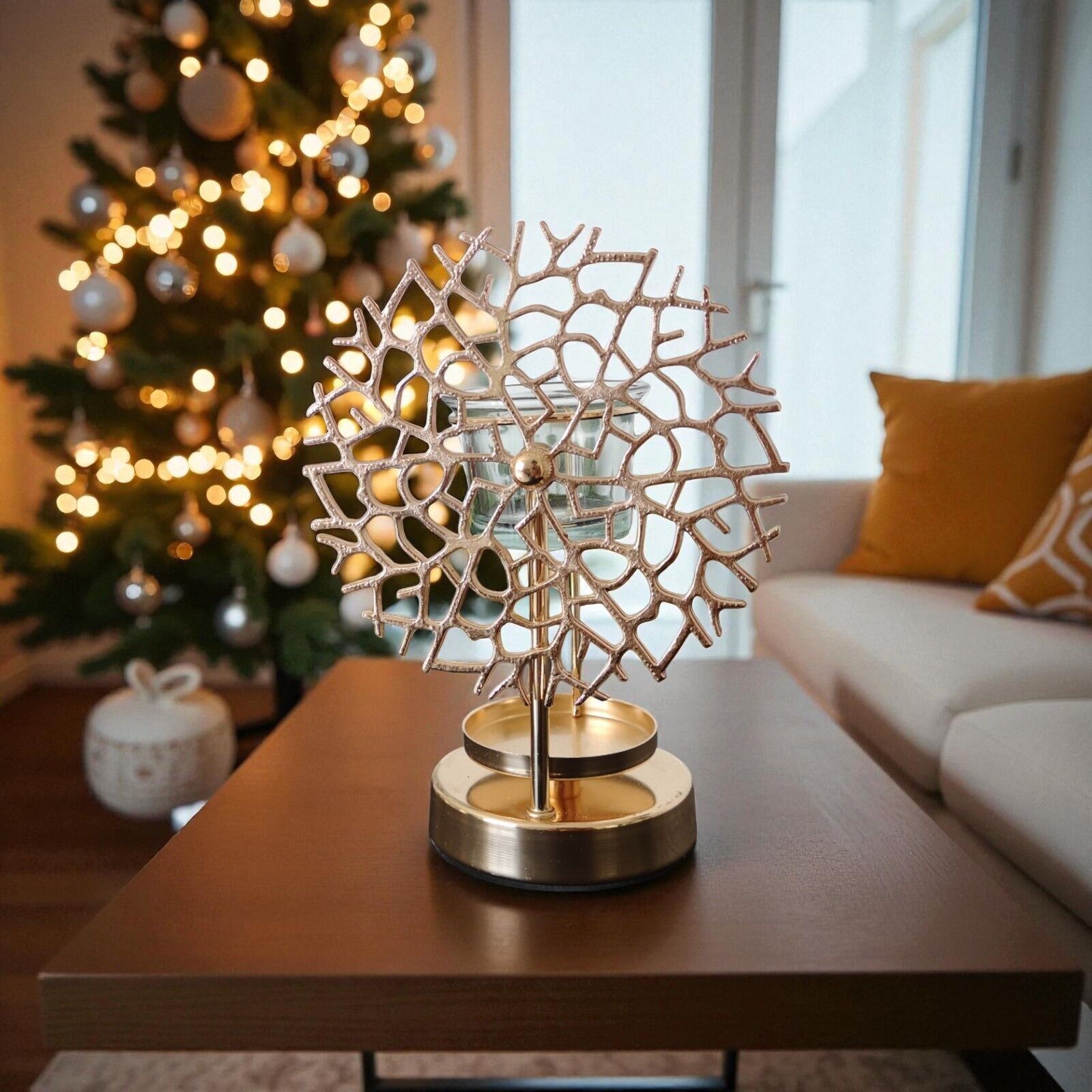 Parfüm- und Schmelzbrenner Coral Inspiration Series – Duftwachsbrenner – Parfümdiffusor für den Innenbereich – Kerzenhalter mit Metallmuster – originell und dekorativ