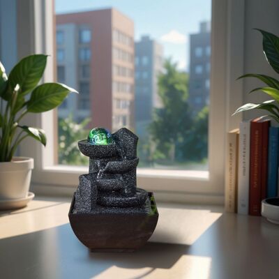 Nature Zen Decoration Fountain - Lopo - Cascade Fountain Reduced Price - Colored Led Light - Decoration Gift Idea - Small Space