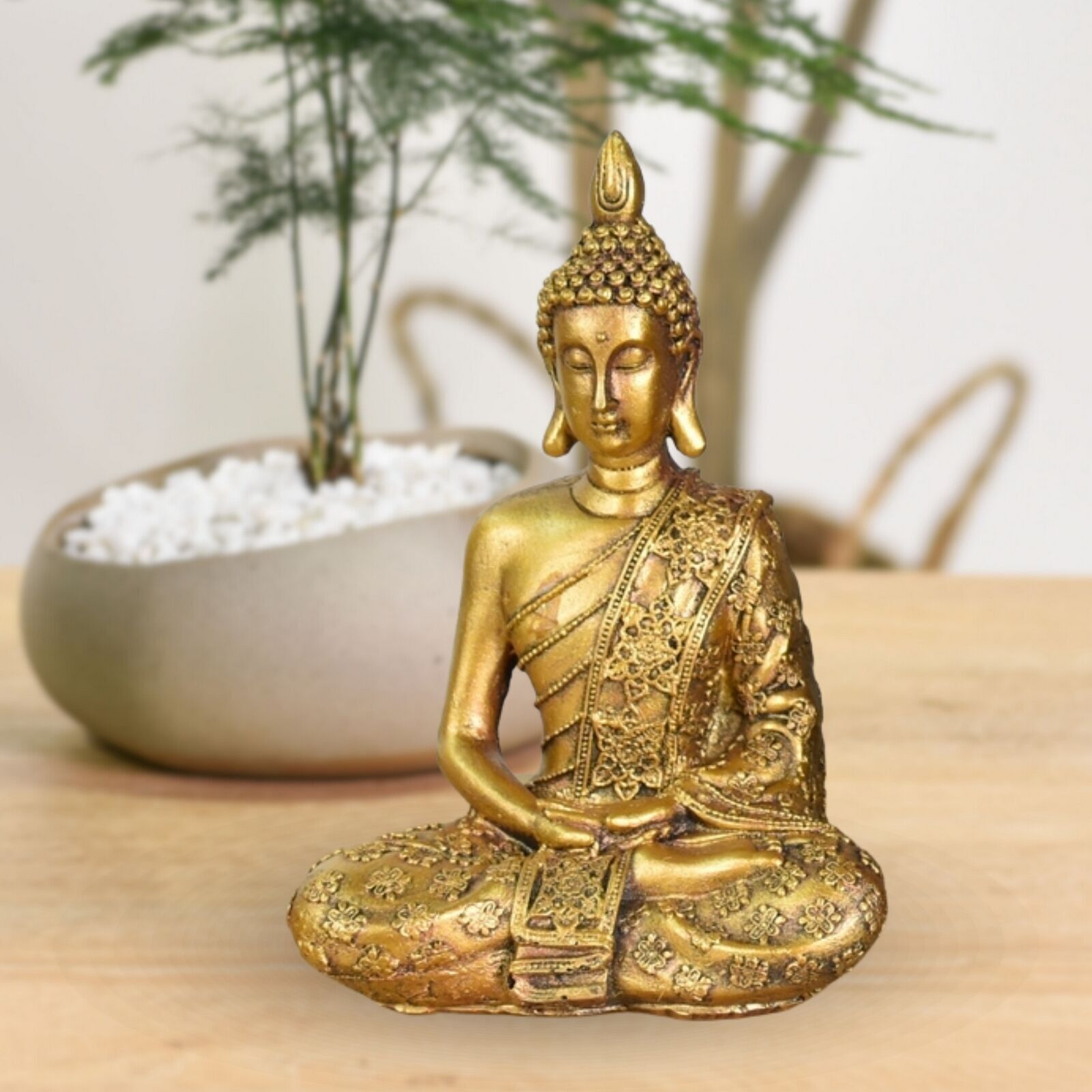 Buddha-Statuette Sanci – Zen- und Feng-Shui-Dekoration – zur Schaffung einer entspannenden und spirituellen Atmosphäre – glückliche Geschenkidee