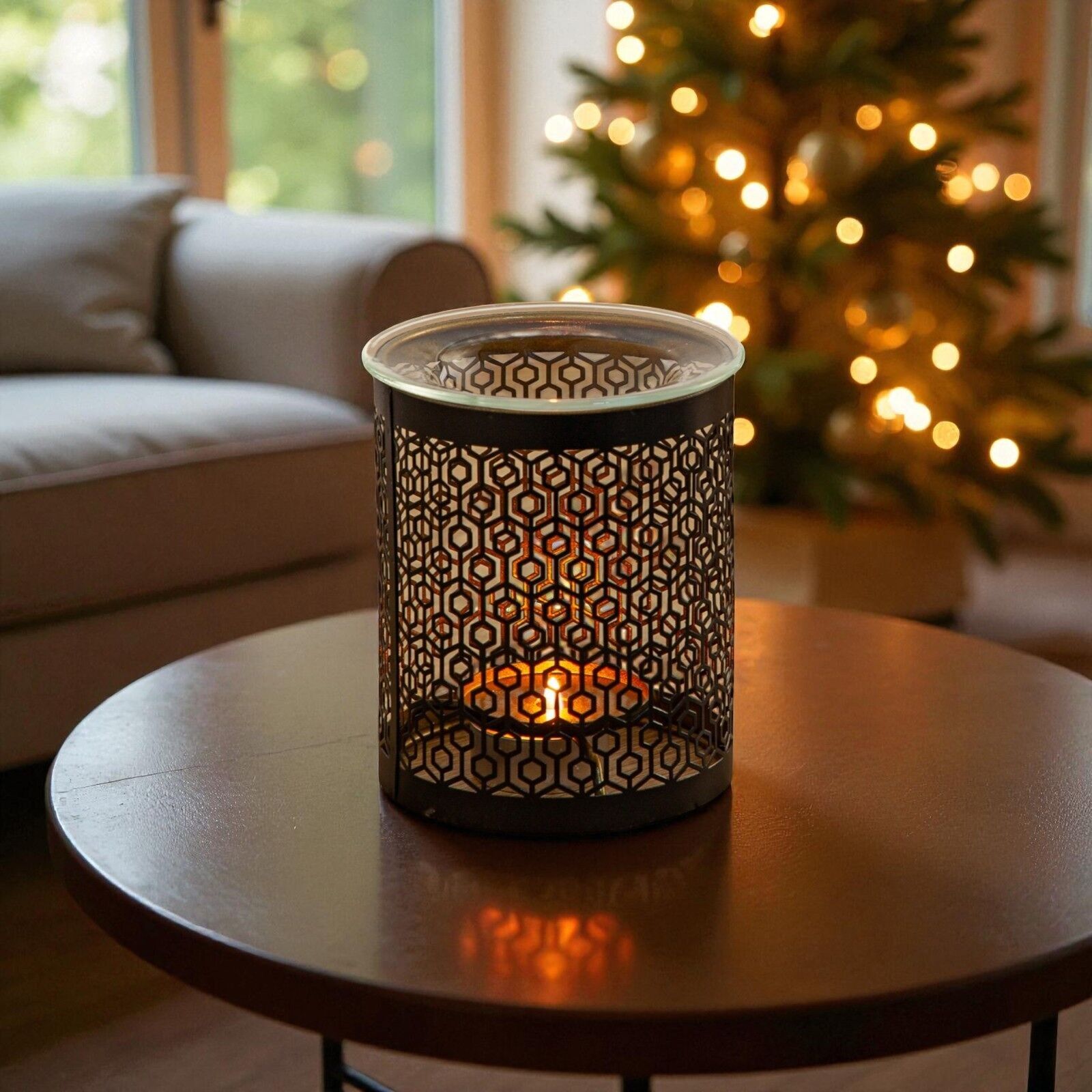 Metally Le Perfect Parfümbrenner – Originalmuster aus durchbrochenem Metall und Glas – Duftdiffusor, ätherische Öle, Duftwachsschmelzen – Innendekoration