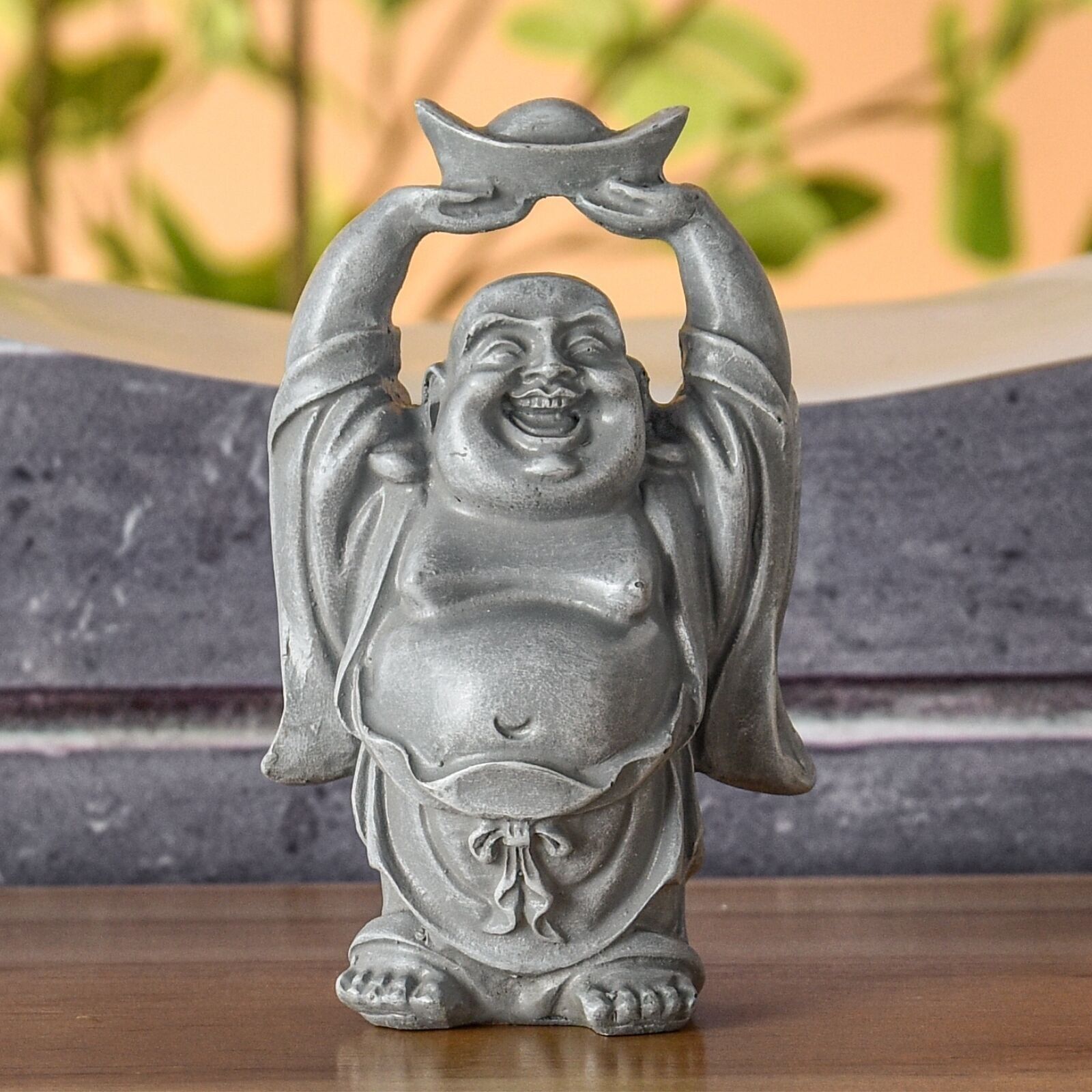 Buddha che ride fortunato – Statuetta decorativa Zen e Feng Shui – Porta un'atmosfera calma e rilassante ai tuoi interni – Statuetta portafortuna