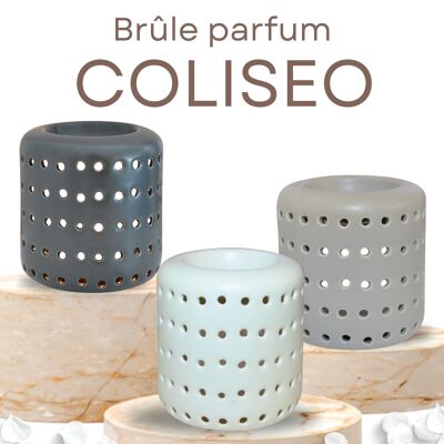 Coliseo Ceramic Fragrance Burner - Compatible with Scented Wax Melts, Essential Oils, Room Fragrance - in White, Grey or Black Ceramic