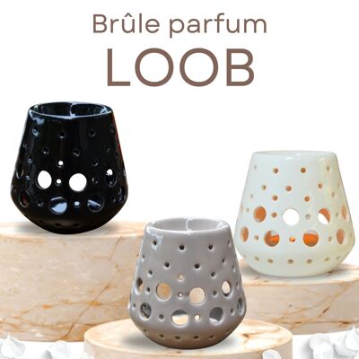 Perfume Burner – Loob – Lacquered Ceramic Candle Holder – Healthy Diffusion Accessory – Scented Waxes, Essential Oils – Decorative Object