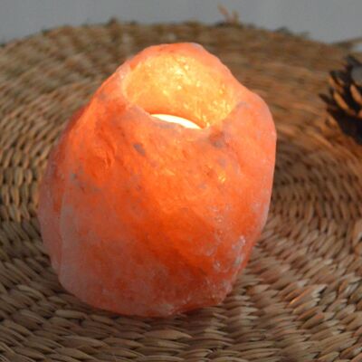 Himalaya Salzkristall Kerzenhalter - Rock 500g - Geschenkidee - Originelles Dekorationsobjekt
